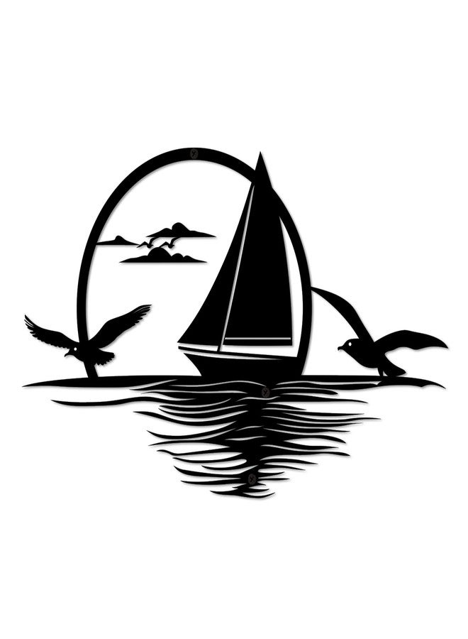 ACOSIY Sun Metal Wall Art Modern Sunset Wall Decor with Seagulls Minimalist Sunrise Line Art for Living Room Bedroom Office (Sunset) - Image 1